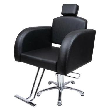 Imagem de Cadeira Hidráulica Destak Fixa Para Salão estofado Preto acetinado - m