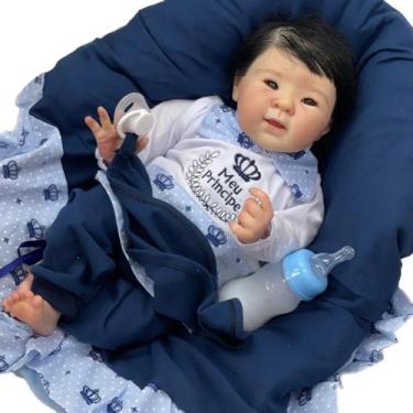 Imagem de Bebe Reborn Menino Japones Super Realista, Enxoval com 17 itens, Corpo