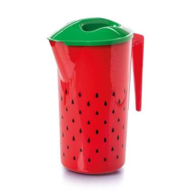 Imagem de Jarra Para Suco Melancia Vermelha Sementes Com Tampa 2L C230 - NoBrand
