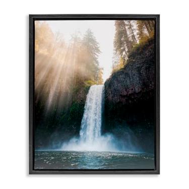 Imagem de Stupell Industries Arte de parede em tela flutuante em ouro mágico cascata cachoeira, design de Jared Kreiss, 80 x 63 cm