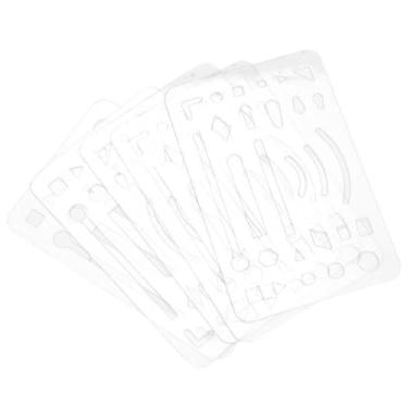 Imagem de RiToEasysports Régua de Modelo de Desenho Durável, 27 Furos, Apagamento para Materiais de Arte, Régua Padrão de 10 Unidades para (Transparente)