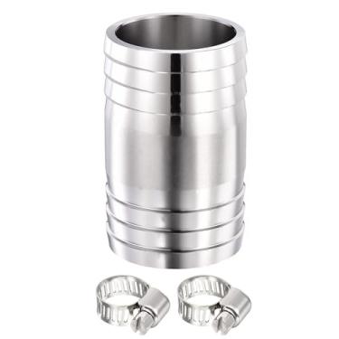 Imagem de HARFINGTON 1 peça de encaixe de farpa de aço inoxidável 304 de 5/20.3 cm a 5/20.3 cm com grampo de aço inoxidável, emendador de metal para impressão 3D, compressor de ar, máquina CNC, matrizes