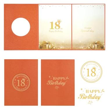 Imagem de IRENE Decorações de aniversário de 18 anos para meninos ou meninas, livro de visitas de aniversário laranja cartão de festa de 18 anos quadro de assinatura alternativa para materiais de festa de