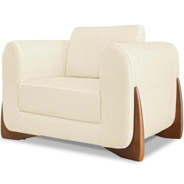 Imagem de Poltrona Jolie 1 Lugar Pes Boomerang Linho Perola Ezz Perola