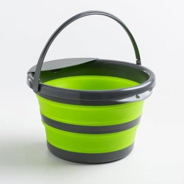 Imagem de Balde Dobrável Multiuso Redondo, Capacidade 23 Litros,Baldes para Limpeza, Baldes para Esfregão - Tamanho Grande - Cores Sortidas