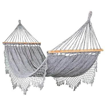 Imagem de Rede Grande de Dormir Americana com Madeira (Cinza Mesclado)