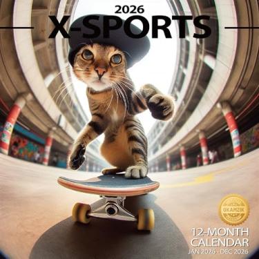 Imagem de Calendário de parede 2026, calendário planejador de esportes radicais, calendário mensal suspenso com blocos grandes para organização e planejamento, agenda acadêmica, casa, escritório e família