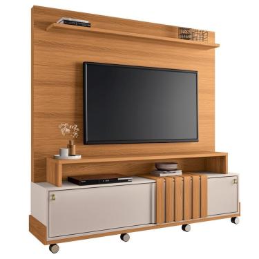 Imagem de Estante Painel Para 65 Pol 180cm 2 Portas Cloe H01 Off White-cinamomo - Mpozenato