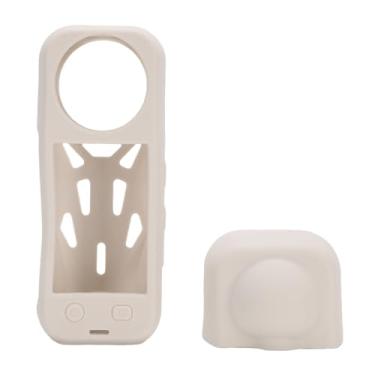 Imagem de Tbest Capa Protetora de Silicone para X5, Macia, Antiderrapante, Absorção de Choque, Leve, Capa de Lente Panorâmica, Capa de Câmera de Ação Com Cordão (WHITE)