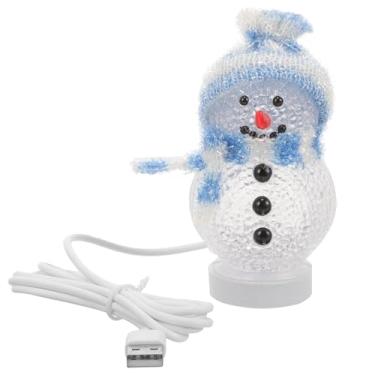 Imagem de Tofficu Luz noturna de LED de boneco de neve brilhante, lâmpada de cabeceira USB RGB que muda de cor, candeeiro de mesa decorativo para decoração de casa, presentes de Natal