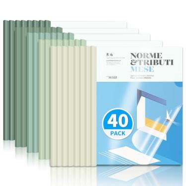 Imagem de WORPSON Pacote com 40, capas de relatório transparentes com barra deslizante, capacidade para 50 folhas – Pastas de apresentação para letras e folhas A4, fichários de currículo e documentos para
