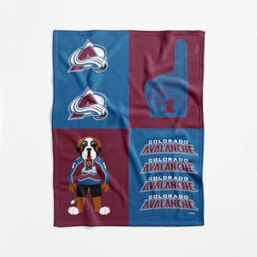 Imagem de Cobertor NHL Colorado Avalanche oficialmente licenciado para bebê, 101 x 127 cm, poliéster leve e macio, design dominó