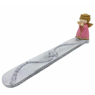 Imagem de Incensário Régua Anjo Rosa 24Cm Resina - Lua Mística - 100% Original -