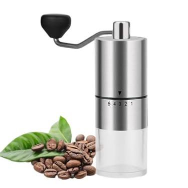 Imagem de Moedor de café manual – Moedor de feijão manual portátil com configurações ajustáveis | Moedor de café em pó, acessórios de cozinha doméstica para viagem de negócios