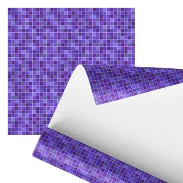 Imagem de Papel De Parede Adesivo Azulejo Pastilha Tons De Roxo 2,80M - Plimshop