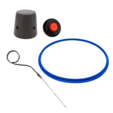 Imagem de Kit Completo P/Panela de Pressão com Borracha Silicone + Peso do Pino + Válvula de Segurança + Agulha para Fogão (10 Litros)