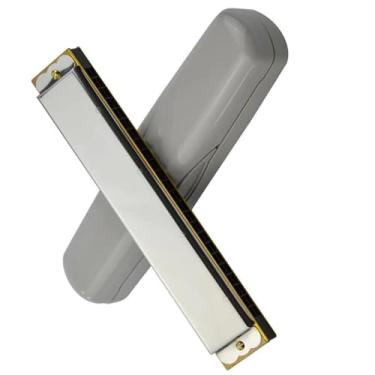 Imagem de Gaita profissional Play de 24 furos C-key Vibrato Gaita de cobre cromado Material de revestimento prata elegante