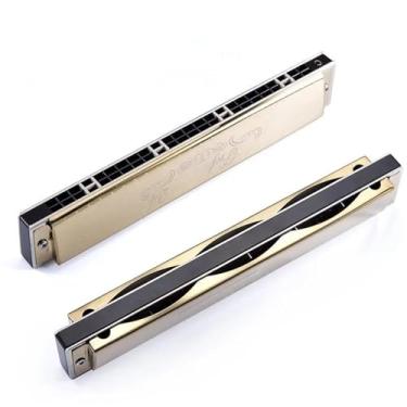 Imagem de Gaita profissional para iniciantes adultos 24 furos C chave polifônica tom claro (dourado)