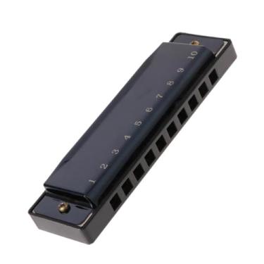 Imagem de Gaita profissional de 10 furos C Blues Harmonica Mysterious Black Instrumento de desempenho portátil