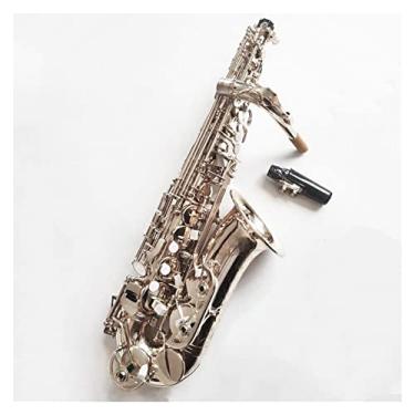 Imagem de Saxofone alto profissional prata E-Flat Sax Instrumento esculpido à mão