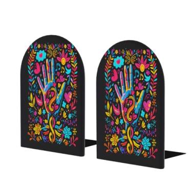 Imagem de Suporte de livros decorativo de madeira colorido para arte à mão grande suporte de livros antiderrapante resistente para mesa de escritório em casa biblioteca de estudo escolar divisórias de livros