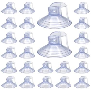 Imagem de AMZAUTO 24 peças com abas de puxar pequenas ventosas transparentes, ganchos de ventosa multiuso para janelas, vidro, banheiro, cozinha, escritório, decoração de casa, acessórios de carro, superfícies