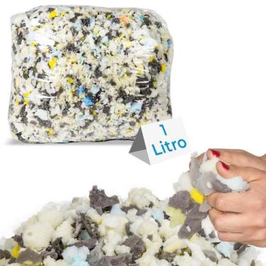 Imagem de 1 Litro Flocos De Espuma Para Enchimento Almofada Puff - Rlespumas/Alf