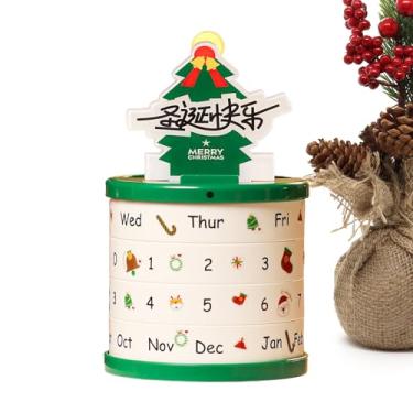 Imagem de Calendário de mesa de Natal, calendário de mesa rústico multifuncional giratório, suporte de de mesa | para professores, estudantes, artistas, secretários, escolas, casa, dormitório, biblioteca