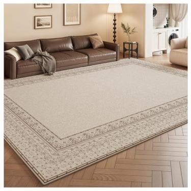 Imagem de SPXMQSS Tapete para sala de estar, tapetes macios e laváveis para sala de estar, antiderrapante, resistente a manchas, para quarto, sala de jantar, escritório, fácil de cuidar, 200 x 300 cm