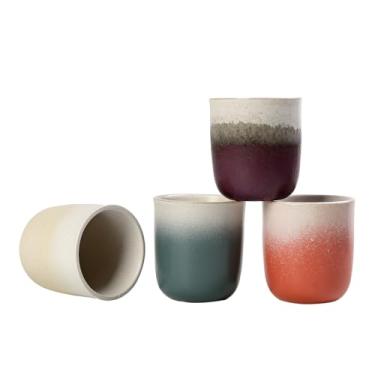 Imagem de zhtywhgi Conjunto de 4 xícaras de café expresso com 4 xícaras de café pequenas de 209,8 g, micro-ondas, lava-louças, adequado para máquina de café expresso