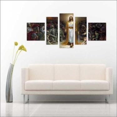 Imagem de quadros decorativo 5 peças mod Jesus Cristo - autopc 3mm
