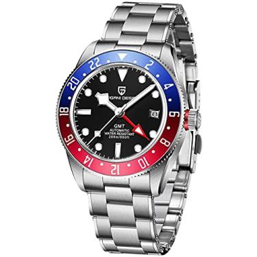 Imagem de Relógio masculino Pagani Design 1706 GMT automático homenagem Black Bay relógios de pulso mecânicos multifunção à prova d'água 200 m relógios masculinos esportivos, 1706 Azul, vermelho