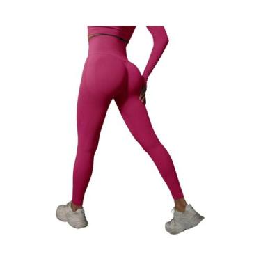 Imagem de Leggings de Ginástica de Cintura Alta Sem Costura para Mulheres - Leva