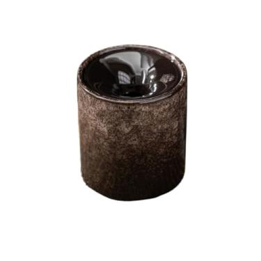 Imagem de Cinzeiro Cinzeiro doméstico com tampa, em degradê marrom, à prova de vento, estilo chinês, formato funil, ideal para escritório
