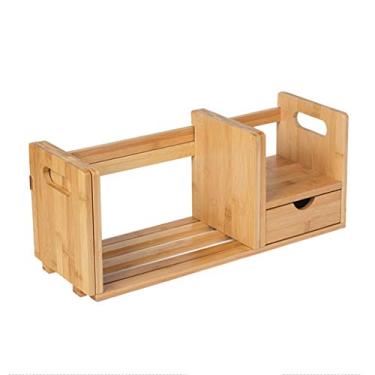 Imagem de LMJYU Organizador de arquivos, estante de mesa ajustável, com gaveta, prateleira simples, criativa, mini retrátil, organizador de arquivos