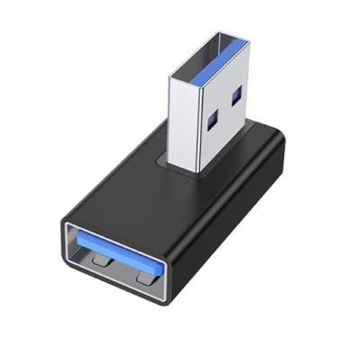 Imagem de Adaptador USB macho para fêmea de extensão direita de 90 graus USB conector ascendente sincronização de dados para ventilador de laptop PC