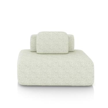 Imagem de Sofá Ilha Sala de Estar Modulado Dakota 142cm Encosto Almofada Solta Bouclê Rústico OffWhite G33 - Gran Belo