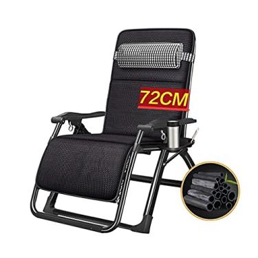 Imagem de YYBOES Cadeira reclinável de jardim, reclinável dobrável, super largura 67/72 cm, espreguiçadeira, espreguiçadeira, cama de alumínio, pernas de aço quadradas ao ar livre, para praia, pátio, jardim