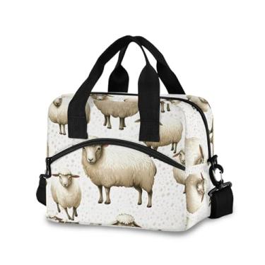 Imagem de Burbuja Lancheira térmica com lâmpadas de ovelha para mulheres e homens, lancheira portátil com alça de ombro removível, lancheira para viagem, piquenique, escritório, trabalho