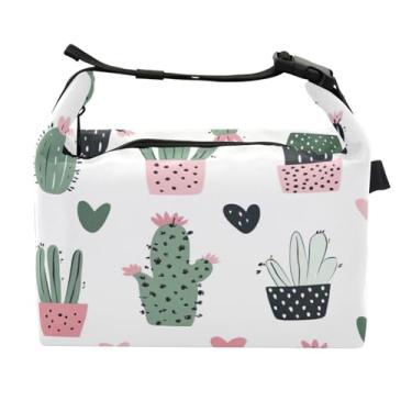 Imagem de STAYTOP Lancheira fofa de cacto com fivela de alça, lancheira isolada para meninos e meninas, lancheira térmica para trabalho escolar