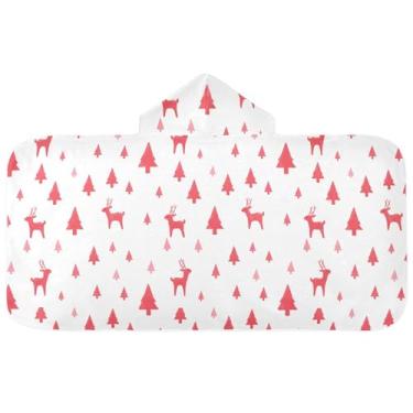 Imagem de Burbuja Toalha de banho com capuz de laço rosa para crianças, toalha de praia de pelúcia macia absorvente para chá de meninas e meninos 3-10 anos, 61 x 127 cm