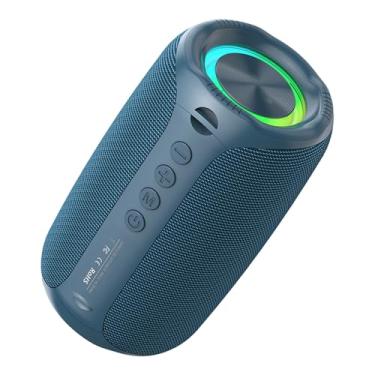 Imagem de SUNGOOYUE Alto-falante Bluetooth 8w, Som Poderoso, Bateria de 1800mah, Portátil, 10 Metros, Alto-falante Sem Fio Com Luzes Rgb para Festa Em Casa, Piscina Ao Ar Livre, Praia (Azul)