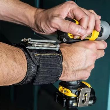 Imagem de Pulseira Magnética Porta Ferramentas 15 Ímãs Super Fortes, Segurar Parafusos, Porcas E Outros Dispositivos