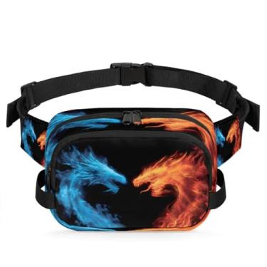 Imagem de Pochete de gato azul amarelo para mulheres e homens com alça ajustável, bolsa transversal, bolsa de peito, bolsa tiracolo, Cor 9