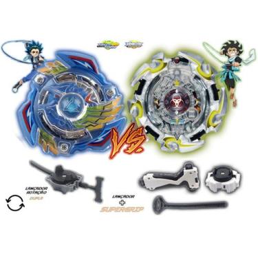 Imagem de Kit 2 Beyblade Burst + 2 Lançador Valtryek Vs Alter Chronos Valt e Cuz