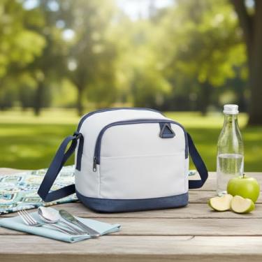 Imagem de Bolsa Térmica, Poliéster 600D, Azul, Design Funcional, Multiuso para Trabalho, Estudo e Viagens