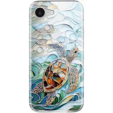 Imagem de LUMARKE Capa fofa para iPhone 16e - Compatível com carregamento sem fio - Silicone macio de camada dupla + capa rígida - Design floral moderno - Capa de telefone brilhante para mulheres - Capa de