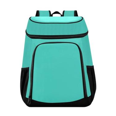 Imagem de Mochila térmica com 36 latas turquesa para almoço, piquenique, viagem, acampamento, caminhada