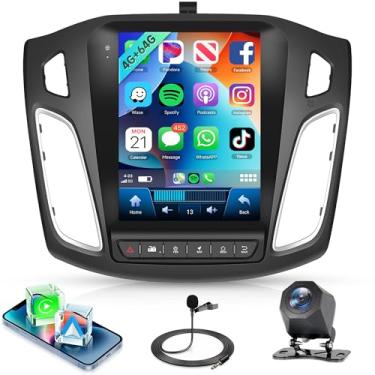 Imagem de Android 15 [4 núcleos 4 + 64 G] estéreo para Ford Focus 2012 2013 2014 2015 2016 2017 2018, 5GWiFi + GPS, tela sensível ao toque IPS de 9,7 polegadas, carplay sem fio, Android Auto, Bluetooth FM RDS