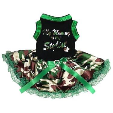 Imagem de Petitebella Vestido My Mommy is My Stylist Puppy Dog (preto/renda camuflada, grande)